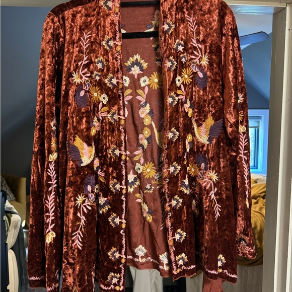 Clementyne Velvet embroidered open jacket - Picture 3 of 6